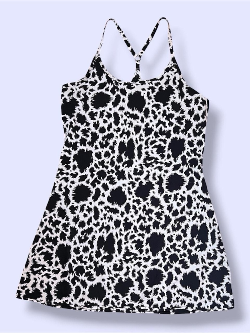 Outdoor Voices Size XL The Exercise Dress In Dalmatian Lined Black White